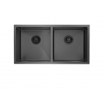 Aqu Dark Grey Handmade Double Bowls Kitchen Sink 865*440*200 Aqu Dark Grey Handmade Double Bowls Kitchen Sink 865*440*200